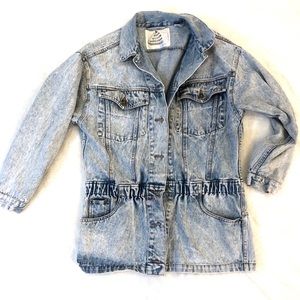 Vintage 80s Acid Wash Oversized Denim Jean Jacket